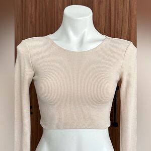Zara Long Sleeve Crop Top Size Small